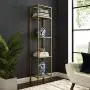 Crosley Furniture Aimee Narrow Etagere Bookcase - Gold and Glass Crosley Furniture Aimee Narrow Etagere Bookcase - Gold and Glass