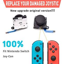 iiwey 4-Pack 3D Replacement Joystick Analog Thumb Stick for Nintendo Switch Joy-Con, Come with 2 Pack Metal Latch and Y1.5 Original Screwdrivers, Replacement for Switch Joycon Joystick to Fix Drift.