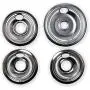 KITCHEN BASICS 101 Replacement Chrome Drip Pans for Whirlpool W10196405 and W10196406 - Includes an 8-Inch and 3 6-Inch Pans, 4 Pack KITCHEN BASICS 101 Replacement Chrome Drip Pans for Whirlpool W10196405 and W10196406 - Includes an 8-Inch and 3 6-Inch Pans, 4 Pack