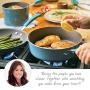 Rachael Ray Cucina Nonstick Cookware Pots and Pans Set, 12 Piece, Agave Blue