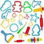 KIDDY DOUGH Tool Kit for Kids - Party Pack w/ Animal Shapes - Includes 24 Colorful Cutters, Molds, Rollers & Play Accessories for Air Dry Clay & Dough