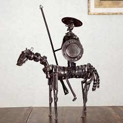 Handmade Auto Parts Rustic Heroic Quixote Sculpture (Mexico) Brown Metal