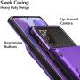 Vofolen for Galaxy Note 20 Case 5G Wallet 4-Card Flip Cover Credit Card Holder ID Slot Back Hidden Pocket Dual Layer Protective Hybrid Hard Shell TPU Bumper Armor for Samsung Note 20 6.7 Purple