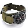 Leotop Compatible with Samsung Galaxy Watch 46mm/Gear S3 Frontier/Galaxy Watch 3 45mm/Classic Bands, 22mm Replacement Genuine Leather Cuff Strap with Stainless Steel Metal Buckle for Men Women (Green)