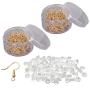 Earring Hooks with Earring Backs Set Surgical Stainless Steel Ear Hooks Soft Silicone Earring Backings For DIY Jewelry Making Hypoallergenic Bead Spring Fish Hook Earrings Accessories 400 Pack