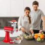 Metal Food Grinder Attachments for KitchenAid Stand Mixers, Meat Grinder, Sausage Stuffer Includes Two Sausage Stuffer Tubes, Durable Perfect Attachment for KitchenAid Mixers, Sliver