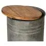 Glitzhome Rustic Storage Ottoman Seat Stool, Farmhouse End Table, Galvanized Metal Accent Side Table Toy Box Bin with Round Wood Lid for Living Room Furniture, Nesting Pieces Two, Grey Glitzhome Rustic Storage Ottoman Seat Stool, Farmhouse End Table, Galvanized Metal Accent Side Table Toy Box Bin with Round Wood Lid for Living Room Furniture, Nesting Pieces Two, Grey