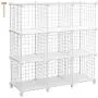 TomCare Cube Storage 9-Cube Metal Wire Cube Organizer Storage Cubes Shelves Shelves Organizer DIY Bookshelf Closet Organizer Cube Shelves Storage Shelves for Bedroom Home Office, White