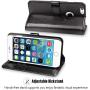 OCASE iPhone 6S Case [Screen Protector Included] Leather Wallet Flip Case for iPhone 6 / 6S Devices 4.7 Inch - Black