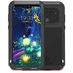 Simicoo Compatible with LG V60 ThinQ Metal Bumper Military Rugged Case with Screen Protector Silicone Full Body Hybrid Solid Shockproof Heavy Duty Tough Back Cover Compatible with LG V60 ThinQ(Black)