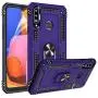 Galaxy A20S Case (Not Fit Galaxy A20/A20E) with HD Screen Protector, Gritup [Military Grade] 360 Degree Rotating Metal Ring Holder Kickstand Armor Bracket Cover Phone Case for Samsung A20S Purple
