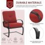 MFSTUDIO 2PCS Patio Bistro Dining Spring Motion Chairs Outdoor Furniture for Backyard, Garden with Removable Cushion Seat, Metal Frame, Burgundy