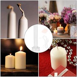 HEEPDD Candle Molds, Transparent Plastic Church Tip Candle Making Mold with Metal Cover for DIY Homemade Candles(2.5x15cm)