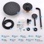 Artbath Black Shower System,Shower Faucet Set with 12 inch Rain Shower Head and Handheld Shower Wall Mounted Shower Set Black (Contain Shower Faucet Rough-In Mixer Valve)