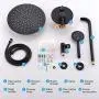 Artbath Black Shower System,Shower Faucet Set with 12 inch Rain Shower Head and Handheld Shower Wall Mounted Shower Set Black (Contain Shower Faucet Rough-In Mixer Valve) Artbath Black Shower System,Shower Faucet Set with 12 inch Rain Shower Head and Handheld Shower Wall Mounted Shower Set Black (Contain Shower Faucet Rough-In Mixer Valve)
