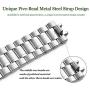 Bestig Compatible for Apple Watch Band 38mm 40mm Premium Solid Stainless Steel Metal Replacement Adjustable Sport Wristband Bracelet Strap for iWatch Series 6 SE 5 4 3 2 1(Matt Silver/Polished Silver)