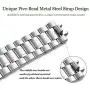 Bestig Compatible for Apple Watch Band 38mm 40mm Premium Solid Stainless Steel Metal Replacement Adjustable Sport Wristband Bracelet Strap for iWatch Series 6 SE 5 4 3 2 1(Matt Silver/Polished Silver)