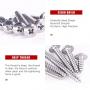 Hilitchi 240 Pcs #8 304 Stainless Steel Phillips Truss Head Self Tapping Sheet Metal Screws Assortment Kit Set