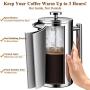 BAYKA 34 Oz French Press Coffee Maker, 304 Grade Stainless Steel, Double Wall Insulated Coffee Press for Home Office, 4-Level Filtration Systems, 2 Extra Mesh Filters Included, Dishwasher Safe