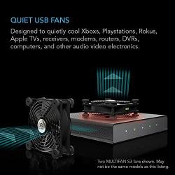 AC Infinity MULTIFAN S3, Quiet 120mm USB Fan, UL-Certified for Receiver DVR Playstation Xbox Computer Cabinet Cooling