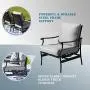 Festival Depot 2 of Outdoor Patio Bistro Dining Chairs with Cushions Set Premium Fabric Metal Frame Furniture Set Garden Dining Seating Chair Thick & Soft Cushions (Grey) Festival Depot 2 of Outdoor Patio Bistro Dining Chairs with Cushions Set Premium Fabric Metal Frame Furniture Set Garden Dining Seating Chair Thick & Soft Cushions (Grey)