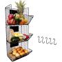 3 Tier Hanging Wire Basket - Wall Mounted Storage Bins with Adjustable Chalkboards and S-Hooks - Fruit and Pantry Organization - Heavy Duty Iron Metal - Gift Box