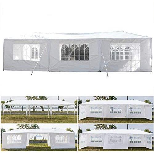Teekland 10x30 Outdoor Canopy Party Wedding Tent,Sunshade Shelter,Outdoor Gazebo Pavilion with 8 Removable Sidewalls Upgraded Thicken Steel Tube (10 x 30 / 8 Removable Sidewalls-1)