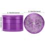 DCOU New Design Premium Aluminium Herb Grinder 2.2 Inches 4 Piece Metal Grinder with Pollen Catcher with Carved Flower