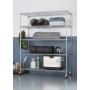 TRINITY TBFC-0904 5-Tier NSF Heavy Duty X-Large Wire Shelving Rack with Wheels, 60'' x 24'' x 72'', Chrome TRINITY TBFC-0904 5-Tier NSF Heavy Duty X-Large Wire Shelving Rack with Wheels, 60'' x 24'' x 72'', Chrome