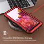 Galaxy S20 FE 5G Metal Case, Samsung S20 FE Bumper, Heavy Duty Military Shockproof Rugged Defender Silicone Armor Cover Protective Outdoor Men Shell for Samsung Galaxy S20 FE 5G 2020 - Red