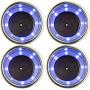 4PCS Stainless Steel 12V 8 LED Blue Light Insert Cup Drink Holder for Marine Boat Car Truck Camper RV with Drain