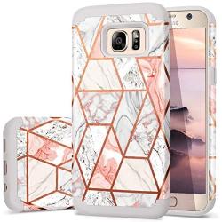 Fingic Samsung S7 Case, Galaxy S7 Case Marble Design Slim Fit Clear Bumper Soft Rubber Silicone Hybrid Hard PC Shockproof Protective Phone Case Cover for Samsung Galaxy S7 Case (2016) - Marble