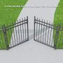 XCEL - Black Steel Anti-Rust Fence Gate - Sharp End Pickets - 4ft W x 5ft H - Easy Installation Kit, for Residential, Outdoor, Yard, Patio, Entry Way, 3-Rail Metal Gate