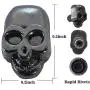 Punk Skull Ghost Rapid Rivets Studs, Metal Double Cap Compression Rivet, Speedy Rivet for Bag Hat Shoe Jacket Belt Motorcycle Furs Jeans Choker DIY Punk Leather Craft (30Pack, 0.2×0.3 in) (Gun Black)