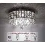 Kira Home Gemma 15'' Modern Chic 4-Light Crystal Flush Mount Chandelier + Round Metal Shade, Dimmable, Brushed Nickel Finish Kira Home Gemma 15'' Modern Chic 4-Light Crystal Flush Mount Chandelier + Round Metal Shade, Dimmable, Brushed Nickel Finish