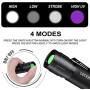 LETION UV Flashlight, LED UV Torch 2 in 1 UV Black Light with 500LM Highlight & 4 Mode & Waterproof for Pet Clothing Food Fungus Detection/Night Fishing/Travel