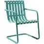 Crosley Furniture Gracie 3-Piece Retro Metal Outdoor Conversation Set with Side Table and 2 Chairs - Caribbean Blue