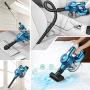 Cordless Vacuum Cleaner, 23Kpa 250W Brushless Motor Stick Vacume, Up to 45 Mins Max Runtime 2500mAh Rechargeable Battery, 5-in-1 Lightweight Handheld for Carpet Hard Floor Car Pet Hair, Blue-INSE S6