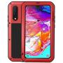 Simicoo Samsung A30S Military Metal Bumper Silicone Case Full Body Cover Built-in Gorilla Glass Heavy Duty Hybrid Shockproof Armor Impact Rugged Tough Case for Galaxy A30S (A30S, Red)