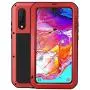 Simicoo Samsung A30S Military Metal Bumper Silicone Case Full Body Cover Built-in Gorilla Glass Heavy Duty Hybrid Shockproof Armor Impact Rugged Tough Case for Galaxy A30S (A30S, Red)