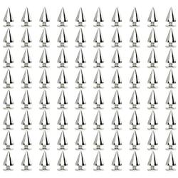 Sutemribor 200 Pieces 7mmx9.5mm Silver Bullet Cone Spike and Stud Metal Screw Back for DIY Leather Crafts