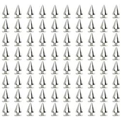 Sutemribor 200 Pieces 7mmx9.5mm Silver Bullet Cone Spike and Stud Metal Screw Back for DIY Leather Crafts