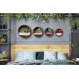 Ecosides Wall Mounted Planter Wall Hanging Planters Metal Plant Terrarium for Indoor Planter, Faux Flower Air Plant Holders Decorative Morden Circle Iron Vase for Succulent Wall Decor(8'' H, Red)