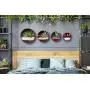 Ecosides Wall Mounted Planter Wall Hanging Planters Metal Plant Terrarium for Indoor Planter, Faux Flower Air Plant Holders Decorative Morden Circle Iron Vase for Succulent Wall Decor(8'' H, Red)