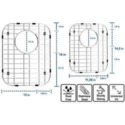 Kitchen Sink Grates - Bottom Grids for Kitchen Sink - Sink Steel Bottom Grid - Metal Sink Protector - Sink Protector Grid - Stainless Steel Bottom Grid - 13L x 16W, 11,26L x 14,5W Set of 2