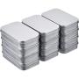 Hotop 12 Pack 3.75 by 2.45 by 0.8 Inch Silver Metal Rectangular Empty Hinged Tins Box Containers with Lids Mini Portable Box Small Storage Kit, Home Organizer