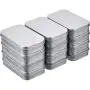 Hotop 12 Pack 3.75 by 2.45 by 0.8 Inch Silver Metal Rectangular Empty Hinged Tins Box Containers with Lids Mini Portable Box Small Storage Kit, Home Organizer