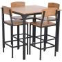 HOMCOM 5 PC Modern Counter Height Dining Set Compact Kitchen Table 4 Chairs Set with Footrest, Metal Legs, Wood