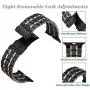 Bestig Compatible for Apple Watch Band 38mm 40mm Premium Solid Stainless Steel Metal Replacement Adjustable Sport Wristband Bracelet Strap for iWatch Series 6 SE 5 4 3 2 1(Matte Black/Polished Rose Gold)