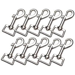 LOUHUA 10 Pieces 3 x 1 Inch Heavy Duty Nickel Plated Swivel Snap Hooks Pet Buckle